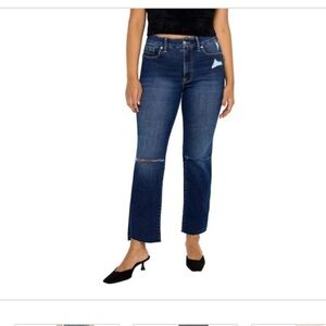 NWT Good American Always Fit 6 -12 Dark Blue Straight Leg Jeans
